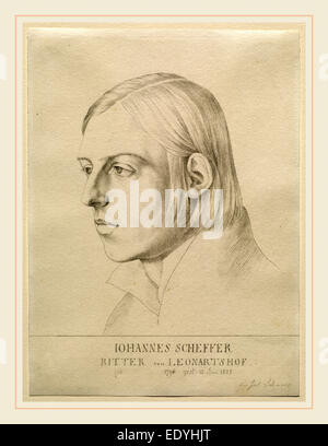 Deutsch (1794-1872), Julius Schnorr von Carolsfeld, Johann Evangelist Scheffer von Leonhardshoff, c. 1822, Graphit auf Papier Vélin Stockfoto