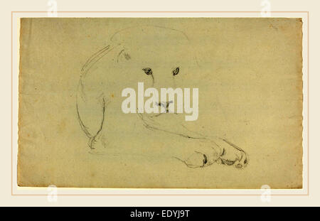 John Flaxman, britischer (1755-1826), Lion, Graphit Stockfoto