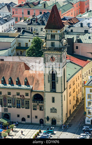 Rathaus und Turm Hall, Altstadt, Passau, untere Bayern, Bayern, Deutschland Stockfoto