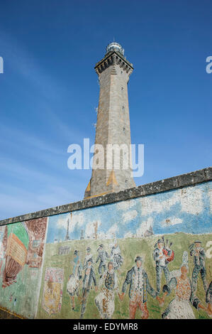 Phare d'Eckmühl, Penmarch, Finistère, Bretagne, Frankreich Stockfoto