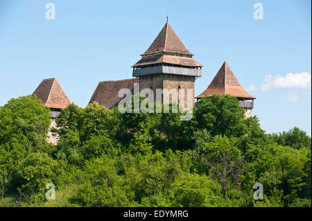 Sächsische Kirchenburg, UNESCO-Weltkulturerbe, Deutsch-Weißkirch, Rumänien Stockfoto
