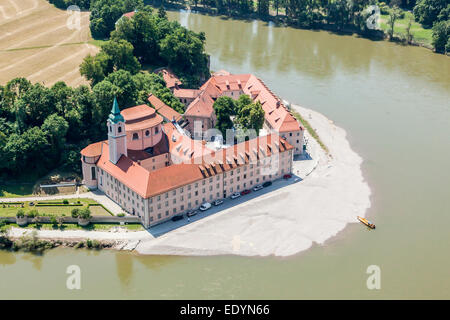 Luftaufnahme, Benediktiner-Abtei Weltenburg an der Donau, Kelheim, Bayern, Deutschland Stockfoto