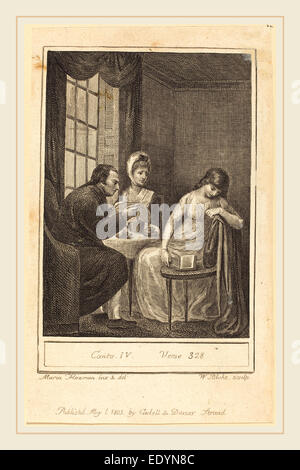 William Blake nach Mary Ann Flaxman, Brite/Britin (1757-1827), Canto IV, Vers 328, 1803, Gravur Stockfoto