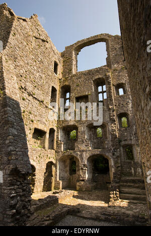 Großbritannien, Wales, Swansea, Gower, Oxwich Schloss, Ruine des alten Turms Stockfoto