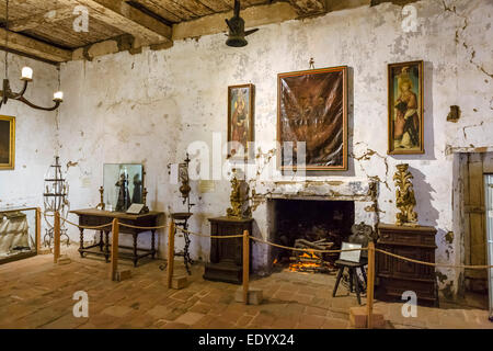 Originelle Zimmer in Mission San Miguel Arcangel, San Miguel, San Luis Obispo County, Kalifornien, USA Stockfoto