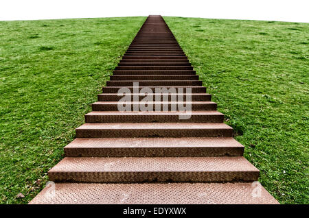 auf einem Hügel nach oben führende Treppe Stockfoto