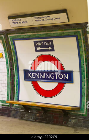 Kennington u-Bahnstation auf der Northern Line in London. Stockfoto