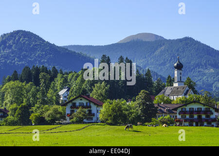 Blick Auf Jachenau, Isarwinkel, Oberbayern, Bayern, Deutschland, Ansicht von Jachenau Isarwinkel, Bayern, Upper Bavaria, Germany, J Stockfoto