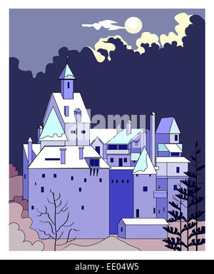 Burg bei Nacht Stockfoto