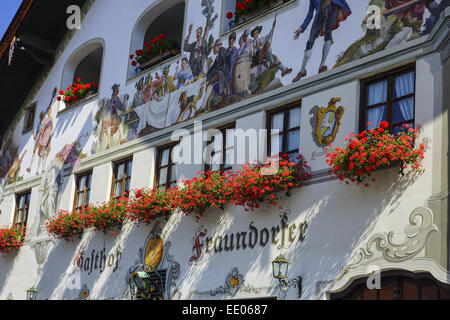 Garmisch-Partenkirchen, Ortsgemeinde Partenkirchen, Ludwigsstrasse, Werdenfels, Bayern, Oberbayern, Deutschland, Bezirk Partenkirc Stockfoto