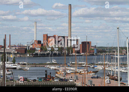 Blick über den Nordhafen in Helsinki Stockfoto