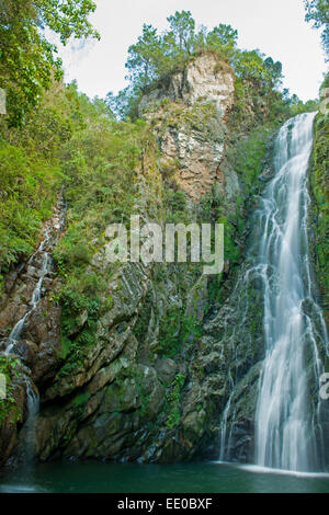 Dominikanische Republik, Cordillera Central, Constanza, Wasserfall Salto de Aguas Blancas Beim Dorf El Convento der Strasse n Stockfoto