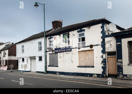 Heruntergekommenen Kneipe, Longton, Stoke-on-Trent, Staffordshire Stockfoto