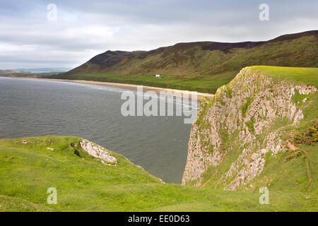 Großbritannien, Wales, Swansea, Gower, Rhossili Strand und Down Stockfoto