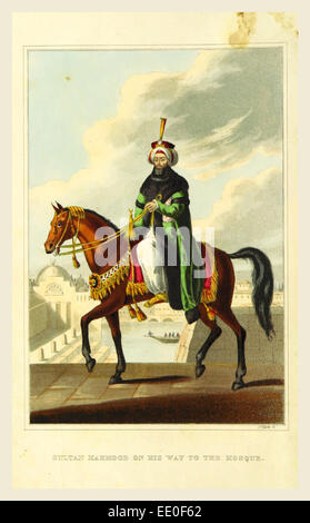 Sultan Mahmud, Konstantinopel im 1828, Istanbul, Türkei, 19. Jahrhundert Gravur Stockfoto