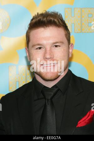 Beverly Hills, CA. 11. Januar 2015. Beverly Hills, Kalifornien, USA. 11. Januar 2015. Canelo Alvarez auf der after-Party für HBO After Party für den Golden Globe Awards 2015 - Teil2, Circa 55 Restaurant im Beverly Hilton Hotel in Beverly Hills, CA 11. Januar 2015. Bildnachweis: James Atoa/Everett Collection/Alamy Live-Nachrichten Stockfoto