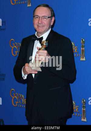 Los Angeles, Kalifornien, USA. 12. Januar 2015. Kevin Spacey Posen im Presseraum während der 72nd Annual Golden Awards statt im Beverly Hilton Hotel am 11. Januar 2015 in Beverly Hills, Kalifornien. USA. © TLeopold/Globe Fotos/ZUMA Draht/Alamy Live-Nachrichten Stockfoto