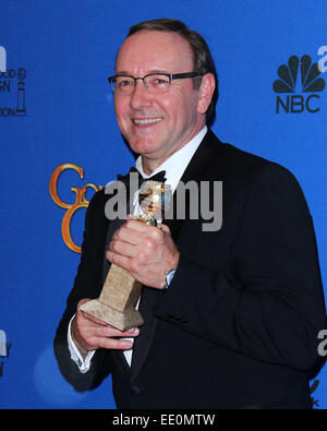 Los Angeles, Kalifornien, USA. 11. Januar 2015. Kevin Spacey Posen im Presseraum während der 72nd Annual Golden Awards statt im Beverly Hilton Hotel am 11. Januar 2015 in Beverly Hills, Kalifornien. USA. © TLeopold/Globe Fotos/ZUMA Draht/Alamy Live-Nachrichten Stockfoto