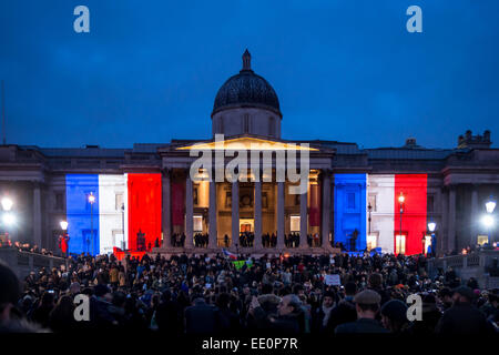 London, UK. 11. Januar 2015. Londoner zusammenstehen mit Frankreich nach Credit Terroranschlägen: Zefrog/Alamy Live News Stockfoto