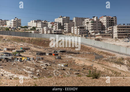 Trennmauer zwischen Ost und West-Jerusalem, Israel Stockfoto