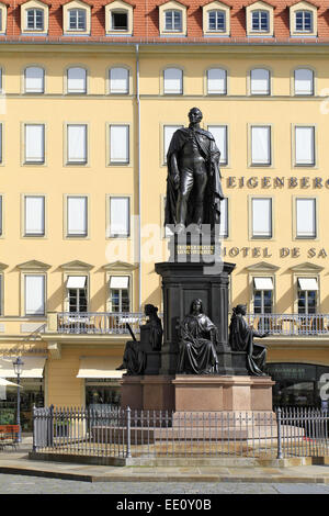 Deutschland, Sachsen, Dresden, Altstadt, Denkmal Friedrich August II., Koenig von Sachsen, Neumarkt Stockfoto