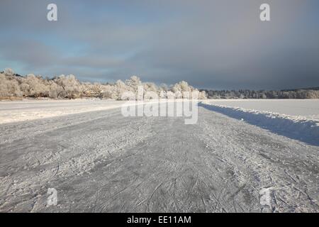 Zugefrorenen See Stockfoto