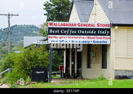 Dorf von Wallabadah NSW Australia Gemischtwarenladen mit den besten Kaffee außerhalb Italiens Stockfoto