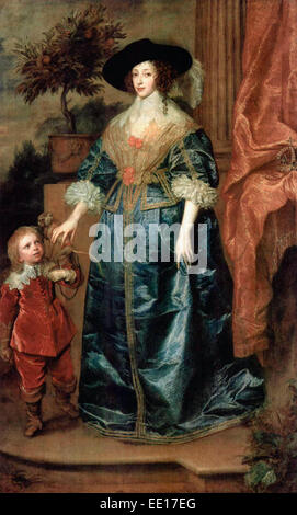 Henrietta Maria und der Zwerg, Sir Jeffrey Hudson, 1633 Anthony van Dyck Stockfoto