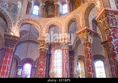 St. Austremoine Kirche, Romanik, Issoire, Puy de Dome, Auvergne, Frankreich Stockfoto