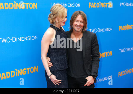 Nicole Kidman und Keith Urban, die Teilnahme an der Los Angeles premiere von "Paddington" im TCL Chinese Theater IMAX am 10. Januar 2015 in Hollywood, Kalifornien/Picture alliance Stockfoto