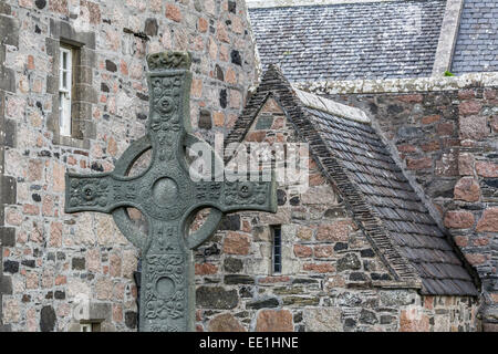 Außenansicht der Iona Abbey auf der Insel Iona, westlichen äußeren Hebriden, Schottland, Vereinigtes Königreich, Europa Stockfoto