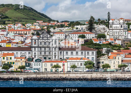 Blick von der Stadt Horta, Faial Insel, Europa, Atlantik, Azoren, Portugal