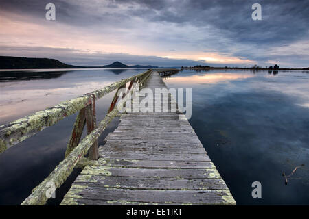 Tokaanu Wharf, Lake Taupo, North Island, Neuseeland, Pazifik Stockfoto