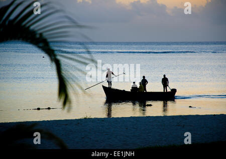 Lokale Fischer in Mauritius Stockfoto