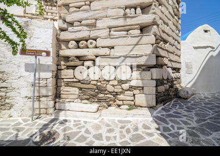 Kastro Stadtmauer in Parikia, Insel Paros, Griechenland Stockfoto