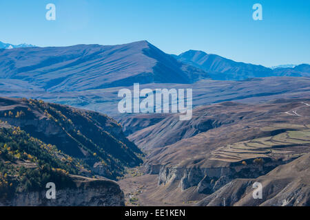 Blick über den tschetschenischen Berge, Tschetschenien, Kaukasus, Russland, Europa Stockfoto