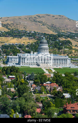 Blick über die Utah State Capitol, Salt Lake City, Utah, Vereinigte Staaten von Amerika, Nordamerika Stockfoto