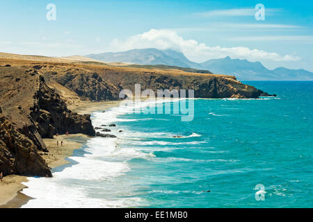 La Pared surf-Strand und Parque Natural Jandia Berge an der Südwestküste, La Pared, Fuerteventura, Kanarische Inseln Stockfoto