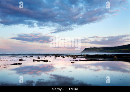 Robin Hoods Bay bei Dämmerung, Yorkshire, England, United Kingdom, Europe Stockfoto