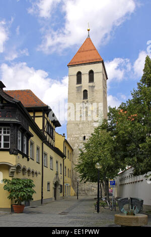 Regensburg, Stadtturm Bei der alten Kapelle, UNESCO-Weltkulturerbestätten, Bayerische Eisenstrasse, Straße der Kaiser Und Koenige Stockfoto