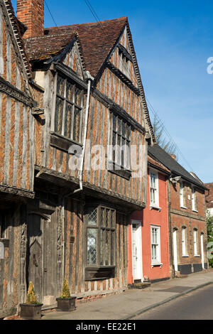 UK England, Suffolk, Lavenham, Water Street, De Vere Haus, mit Fischgrätmuster Ziegel Füllung Stockfoto