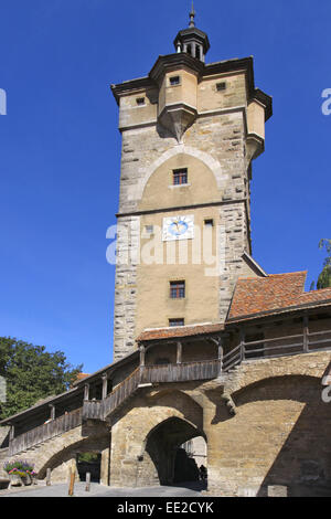 Deutschland, Bayern, Rothenburg Ob der Tauber, Stadtmauer, Klingenbastei, Klingenturm, Klingentor, Wasserturm, 1400 Stockfoto