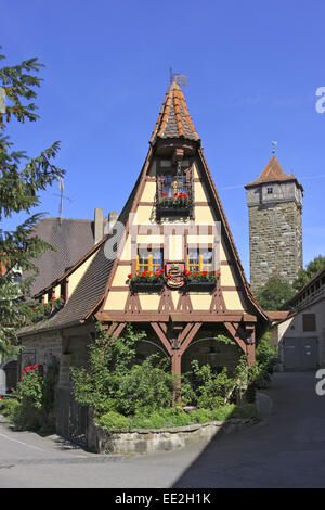 Deutschland, Bayern, Rothenburg Ob der Tauber, Fachwerk, Fachwerkhaus, Gerlachschmiede, Alte Schmiede, Roederturm, Altstadt, Hau Stockfoto