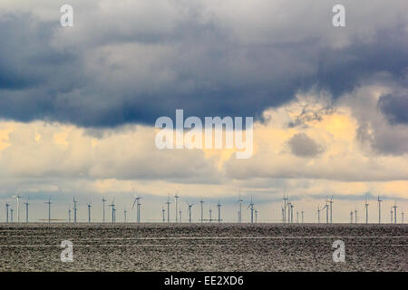 Off Shore-Windpark in der Nordsee vor der Küste von Schweden. Stockfoto