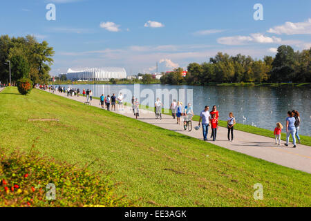 Zagreb, Jarun-See. Menschen-Aktivität Stockfoto