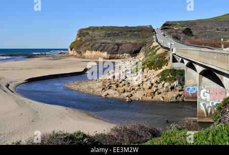 Scott Creek Bridge, California Highway 1 nördlich von Santa Cruz Stockfoto