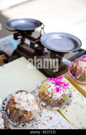 Kuchen auf dem Markt in Fes, Marokko Stockfoto