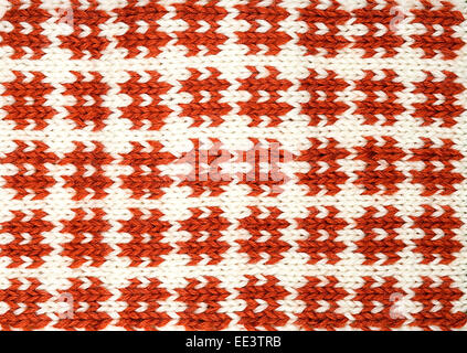 Farbiger Wolle in Großaufnahme, Textile Produkt background.background Folklore Muster Wolle Textur Farbe Hintergründe erwärmen Textile pat Stockfoto
