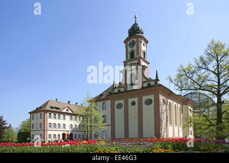 Deutschland, Bodensee, Europa, Sehenswuerdigkeit, Tourismus, Baden-Württemberg, Insel Mainau, Schloss, Kirche, Schlosskirche St. Stockfoto