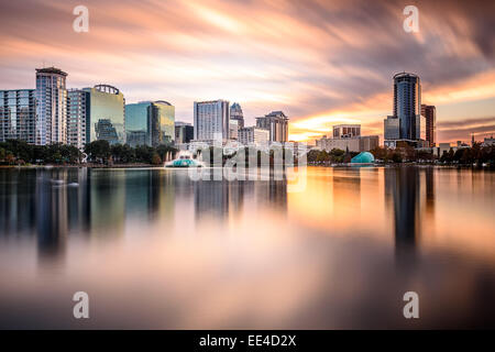 Die Innenstadt von Skyline von Orlando, Florida, USA. Stockfoto